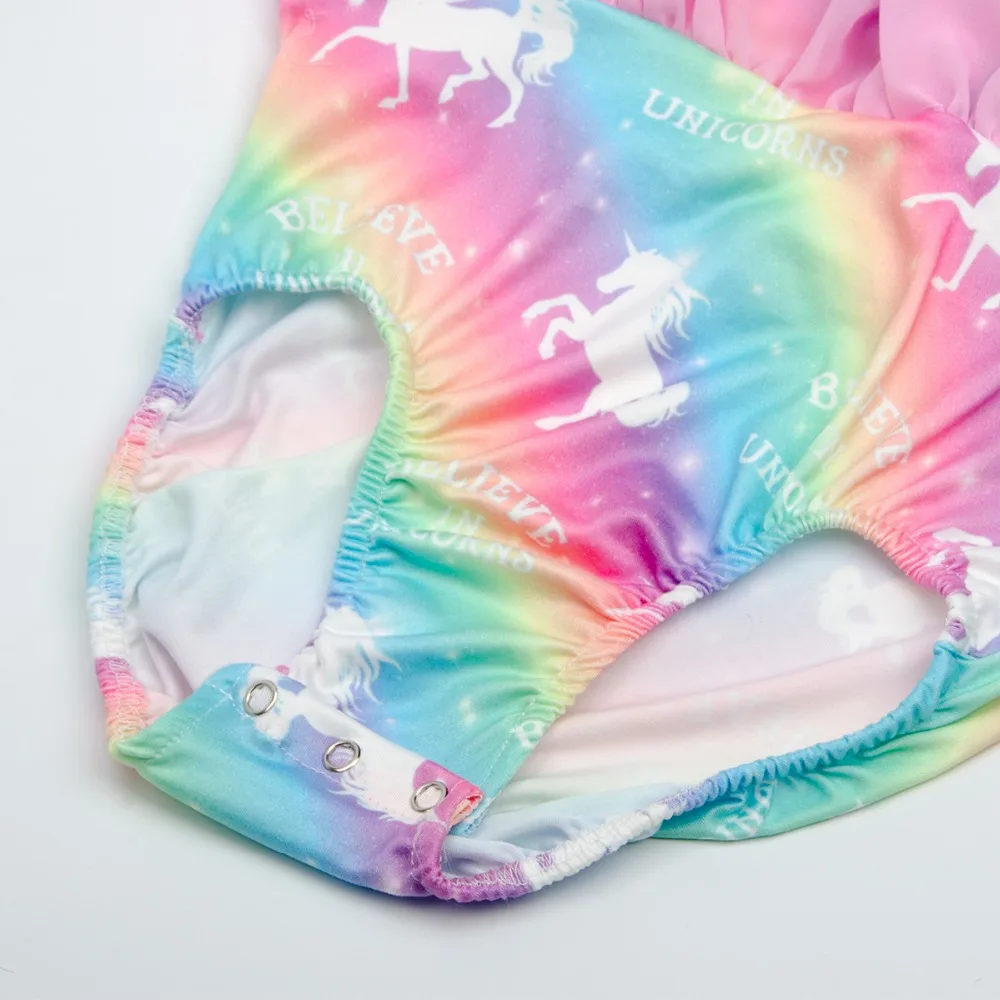 Girl Rainbow Unicorn Sleeveless Girls Dress for Dance Ballet Costumes Kids Ballerina Bodysuit Dancewear Children's Clothing | Детская