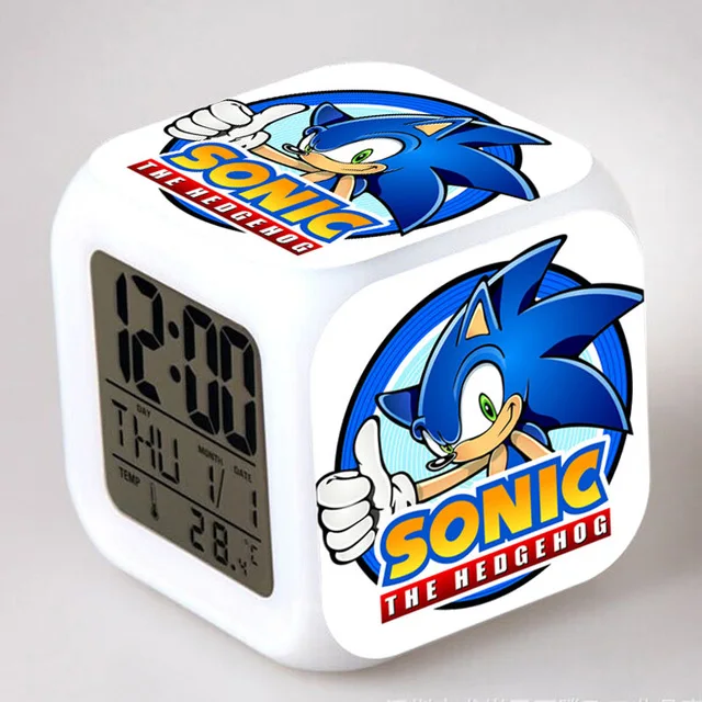 Светло-зеленый Sonic the Hedgehog светодиодный Будильник хвосты Miles Prower часы reloj despertador цифровые часы Dr. Robotnik horloge digitale Saat - Цвет: Светло-зеленый