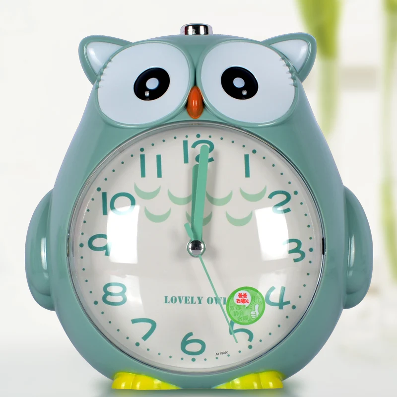 Аналоговый мультяшный будильник в форме Совы со светом и повтором кварцевая