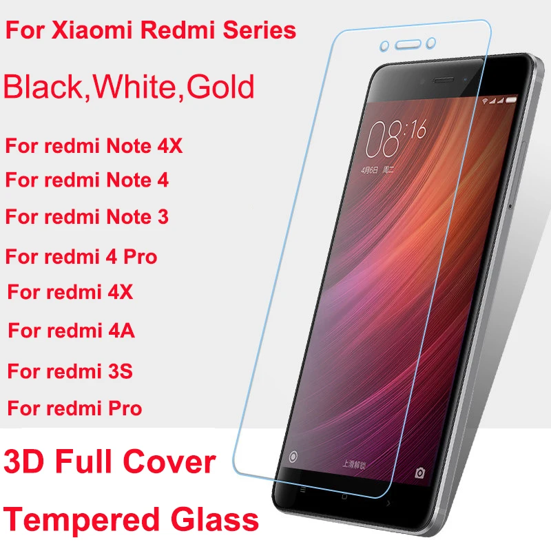 Полное покрытие из закаленного протектор экрана стекло для xiaomi redmi серии pro