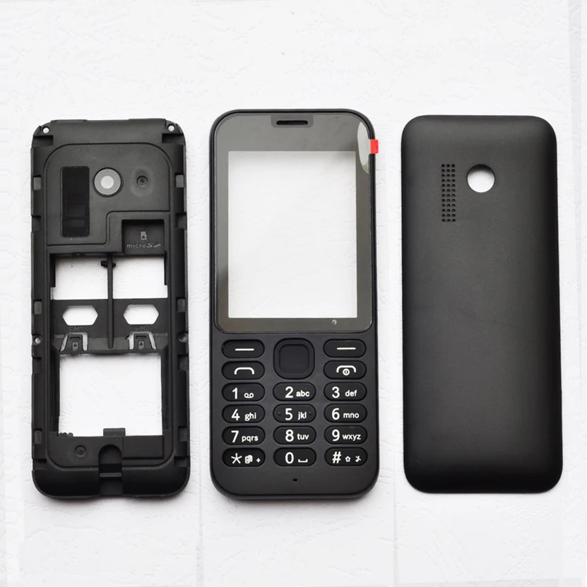 ZUGZUC пластиковый полный корпус для Nokia 215 полный корпус для мобильного телефона чехол+ клавиатура+ логотип