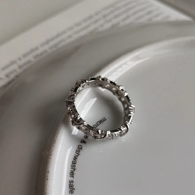 LouLeur, серебро 925 пробы, для девушек, бандажные кольца с цирконием, серебряные, креативные, трендовые, элегантные, шикарные, роскошные кольца для женщин, ювелирное изделие, подарок - Цвет камня: silver