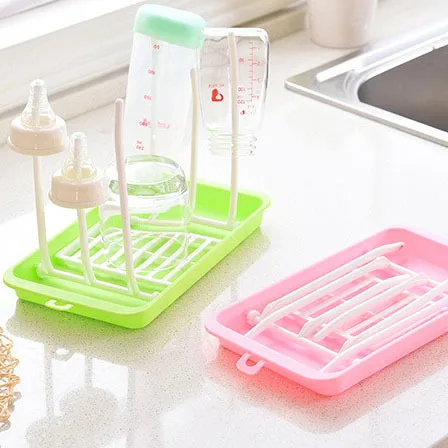 Bottle Dry Rack Baby Bottle Drain Drying Racks Blue Pink Baby Bottle Cleaning Dryer Drainer Drying Rack Feeding Cup Holder