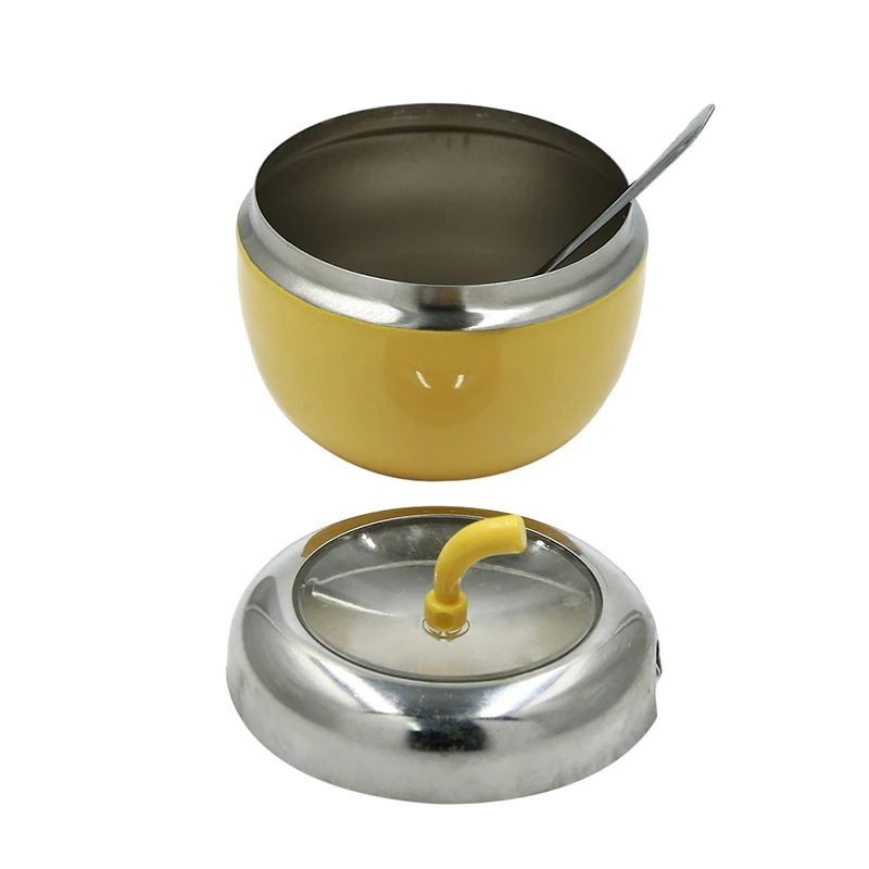 Нержавеющая сталь в форме яблока сахарная чаша приправа банка для специй