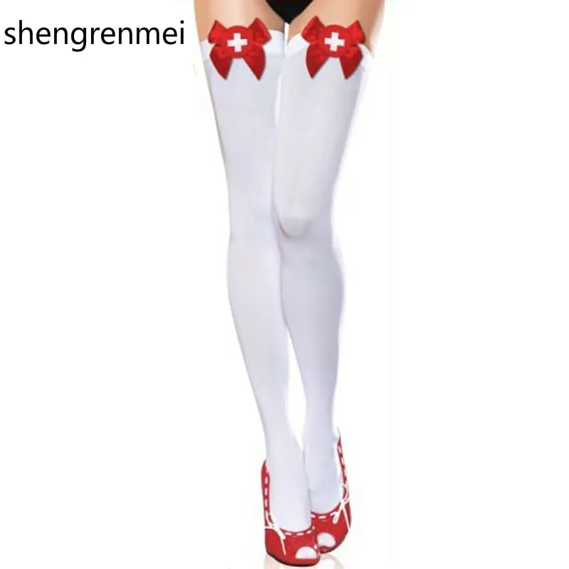 Shengrenmei 2019 сексуальные белые чулки до бедра медсестры горничной для ролевых игр с