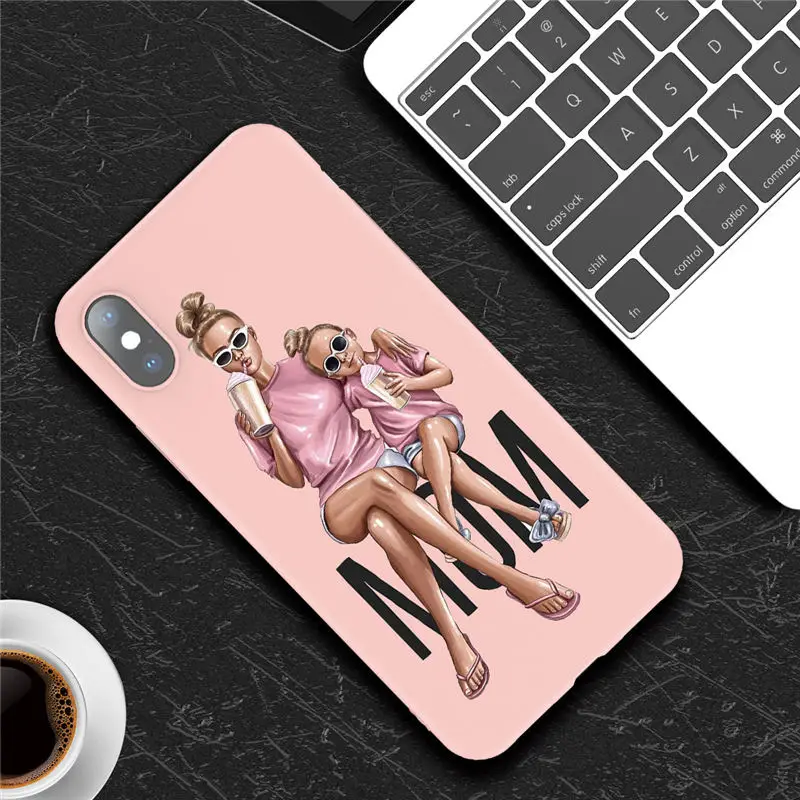 Силиконовый чехол для телефона Moskado для iPhone 7, чехол для телефона для ребенка, мамы, девочки, женщины, для iPhone 11 Pro X 6 6S 7 8 Plus XR XS Max 5 5S SE, мягкая задняя крышка - Цвет: 4589P