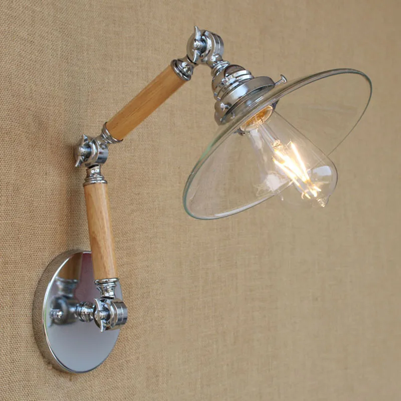 Винтажный Регулируемый Настенный светильник e27 светодиодная Современная