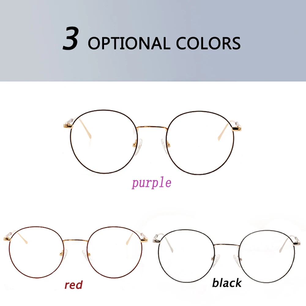 

New Fashion Classic Prescription Round Circle Eyeglasses Free Shipping Optical Frame Light Metal Stainless Steel Frame Women