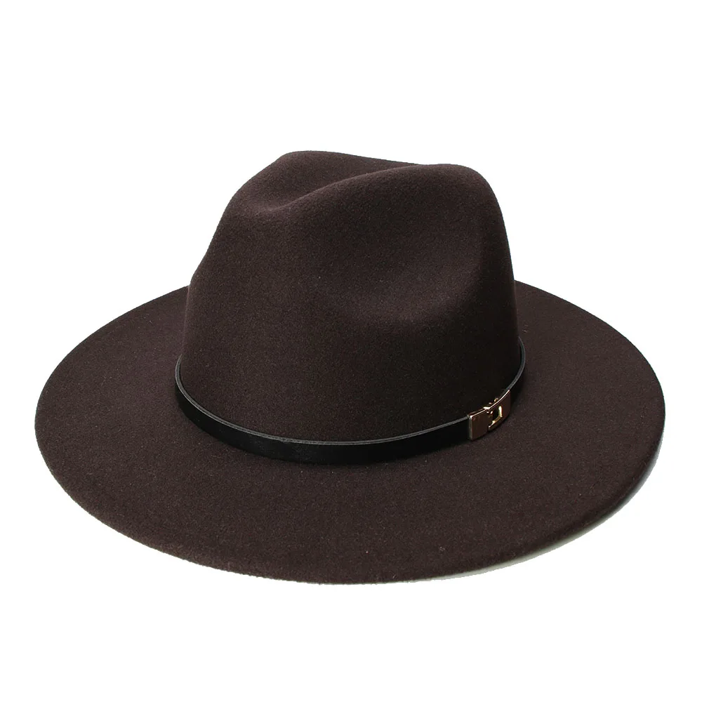 coffee LUCKYLIANJI Ретро детские Винтаж шерсть широкими полями Кепки Fedora панама джаз шляпа-котелок Черный Веревка Группа(54 см/отрегулировать - Цвет: coffee