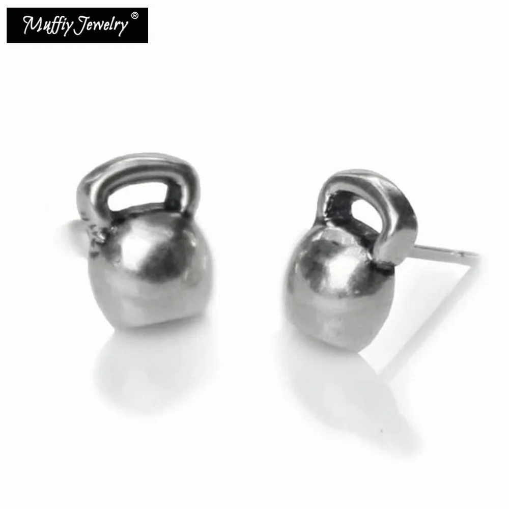 Серьги гвоздики Kettlebells ювелирные изделия для тренажерного зала спортивных
