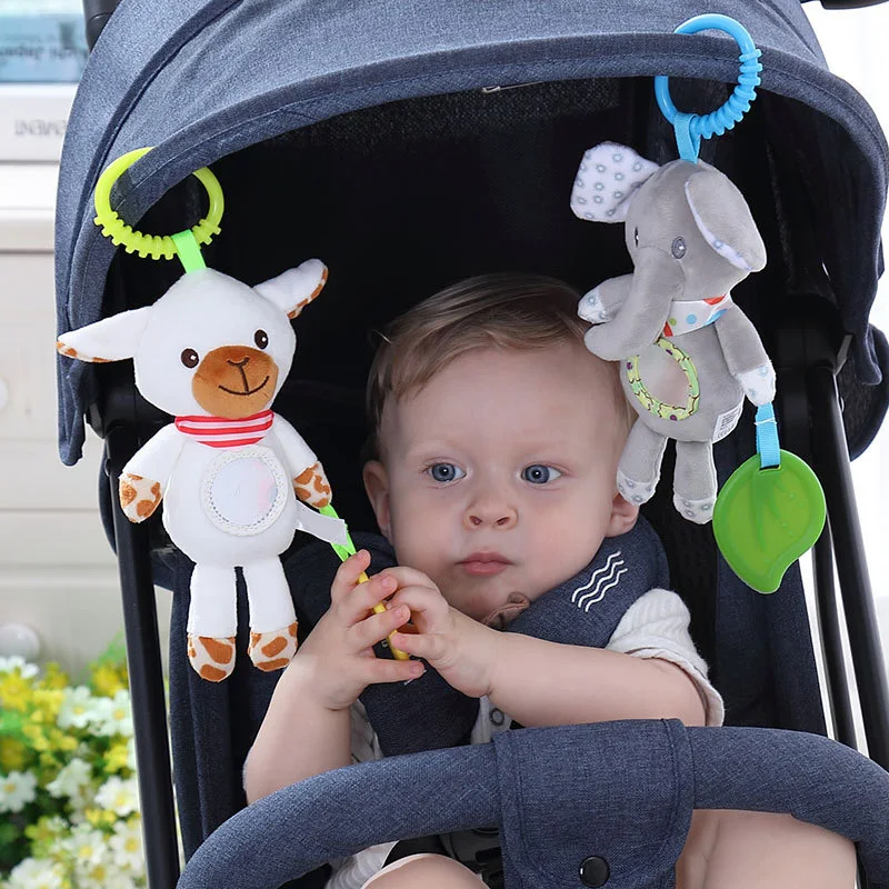 Милые животные плюшевые детские погремушки Мягкий прорезыватель для зубов коляска подвесной колокольчик мобильный детская кроватка кровать активности развивающие младенческой детская игрушка, подарок