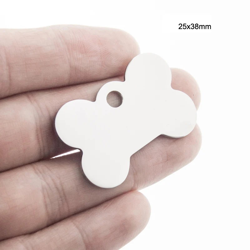 

Risul 3 sizes pet tags Dog Bone Charm ID dog tag DIY name print Blank Pendants mirror polish Stainless Steel wholesale 10Pcs