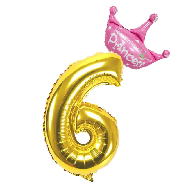Pink 6 1 компл. 32 дюймов Корона цифры фольга золото и серебро Количество шар поплавок надувные шары День рождения Свадебные украшения Поставки - Цвет: Pink 6