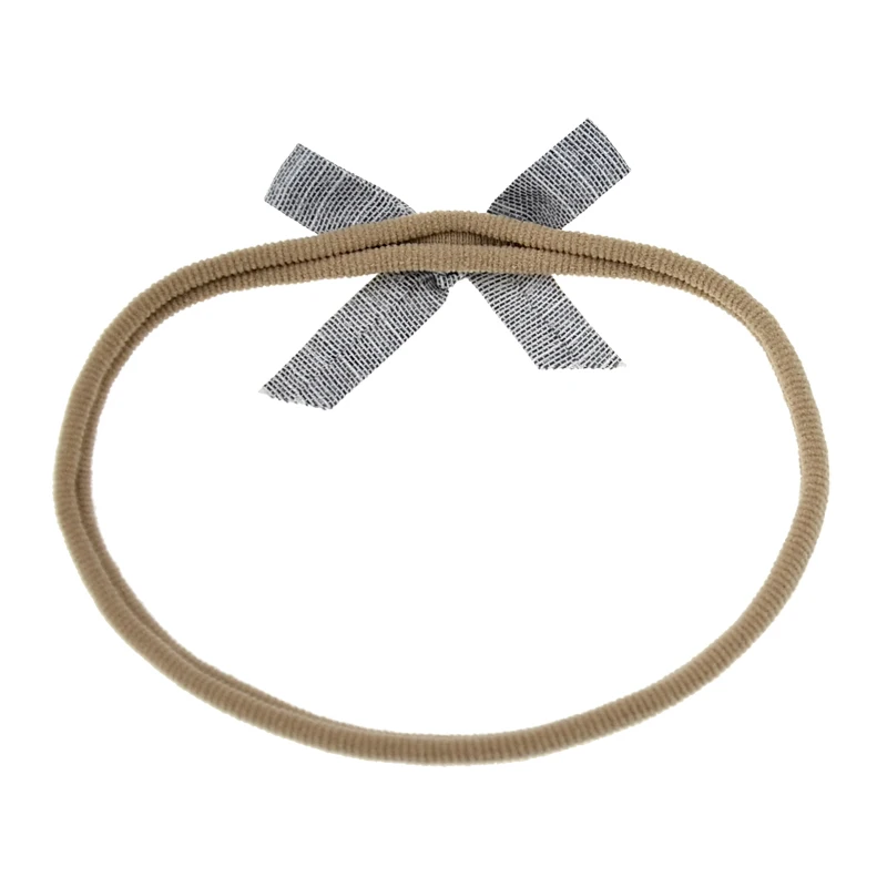 New Baby newborn girl Nylon bow headband elastic white dot grey stripe hairband hair accessories bebes bandeau photography pros | Детская