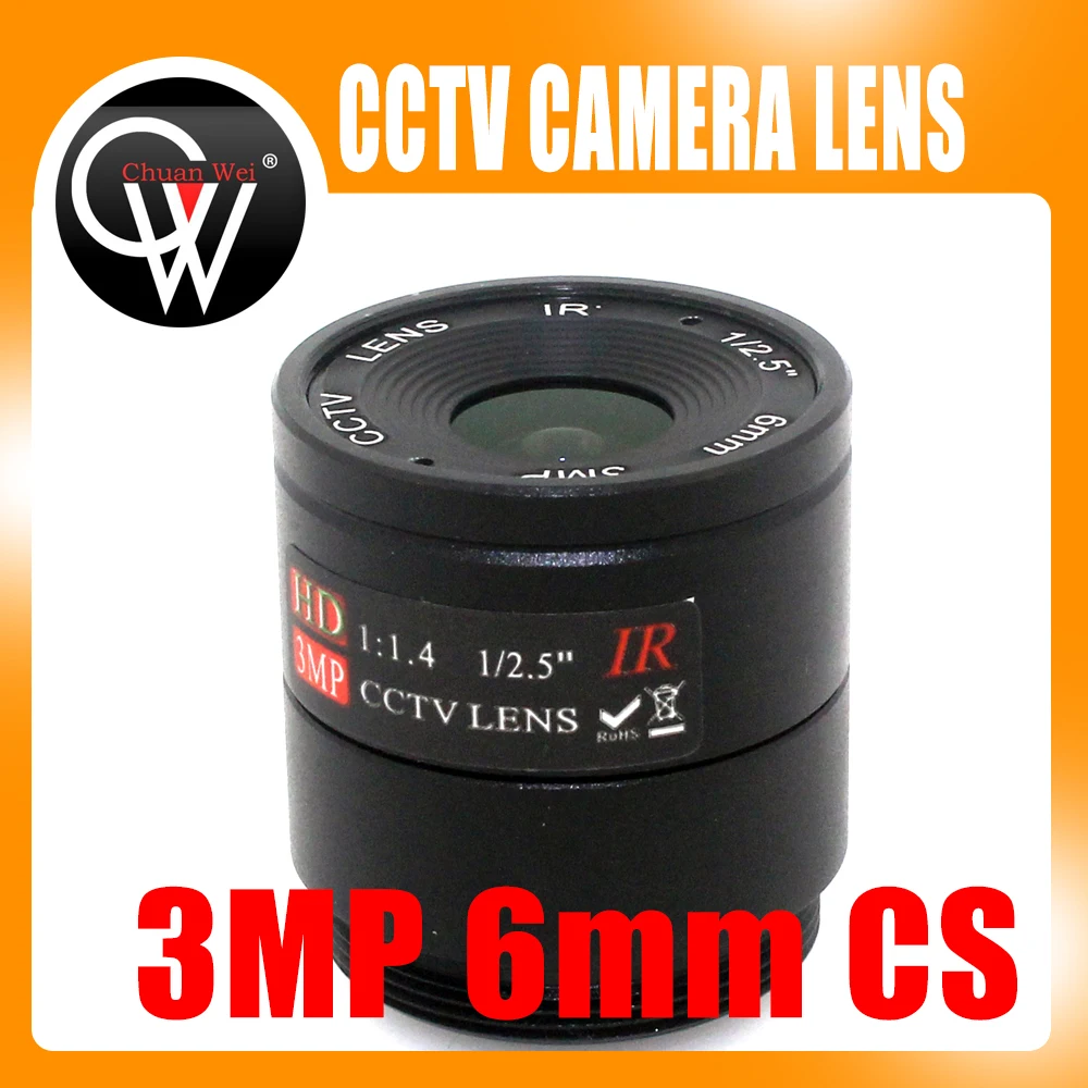 2 шт. 6 мм объектив 3MP CS крепление HD CCTV камера для дневного/ночного наблюдения CCD