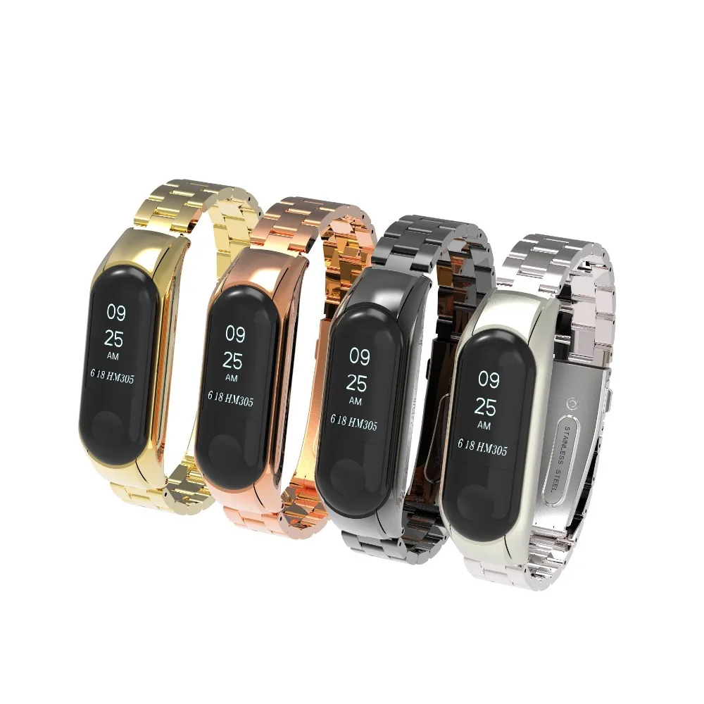 1 шт. Xiaomi mi band 3 ремешок спортивный Металл для ми группа Смарт браслет xiaomi