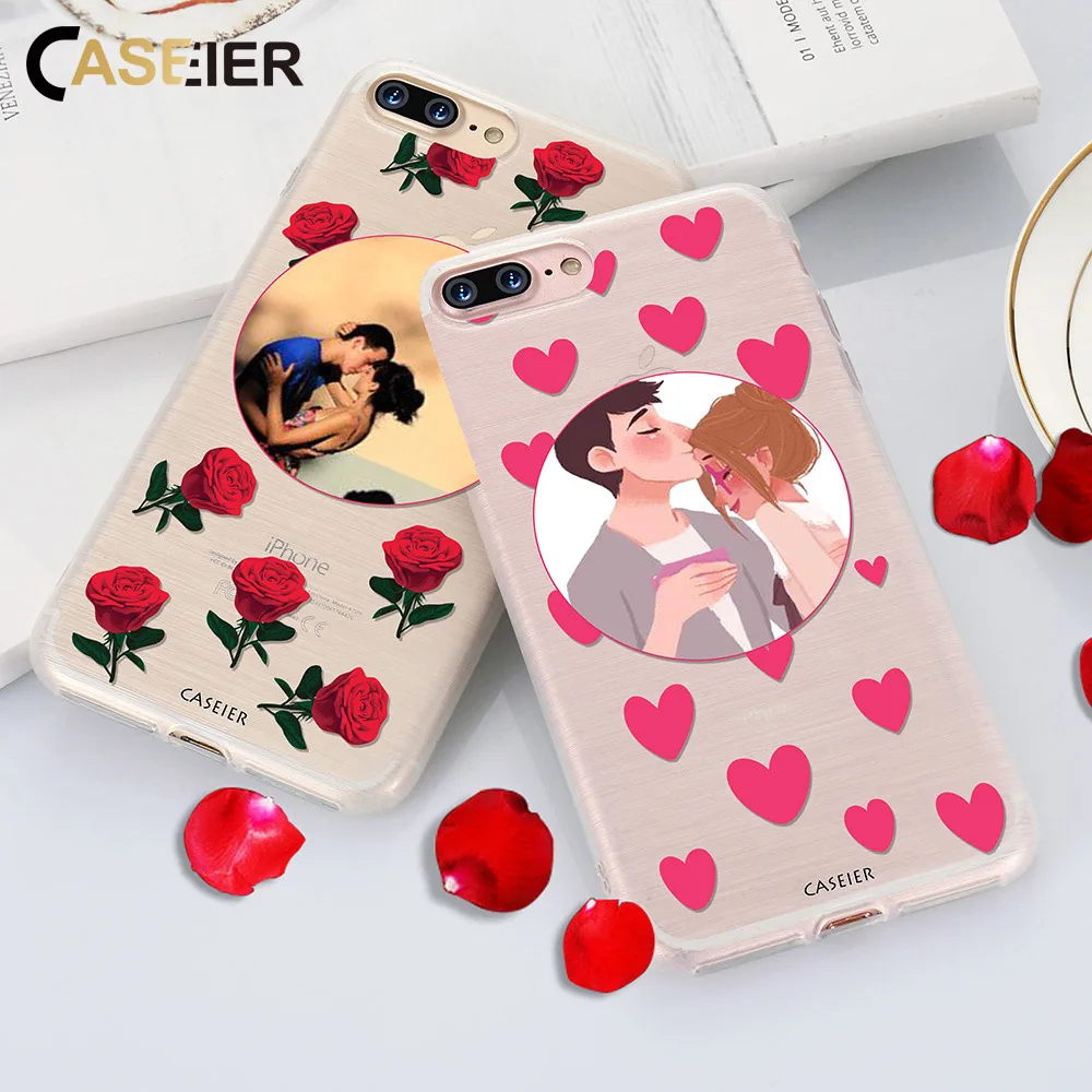 CASEIER заказной чехол для iPhone 6 6s 7 8 Мягкий ТПУ силиконовый X Plus 5 5S SE роскошный DIY
