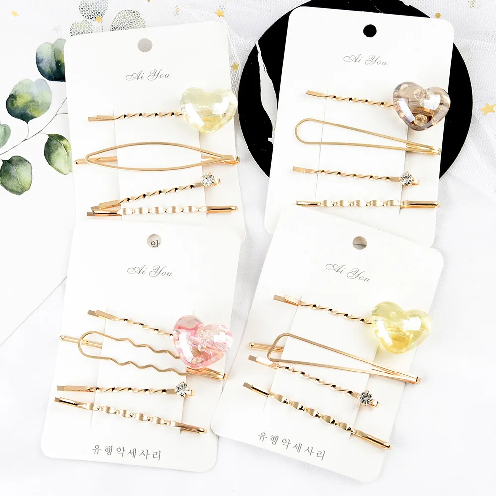 4 шт./компл. заколки для волос с жемчужинами в Корейском стиле цветные бусинами