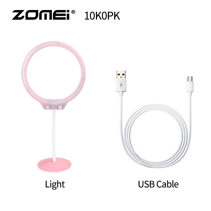 10K0PK ZOMEI 10 дюймов ZM128 живое наполнение свет красивое кольцо свет затемнение с подставкой для телефона светодиодный кольцевой свет 7,5 Вт зеркало для макияжа фото свет - Цвет: 10K0PK