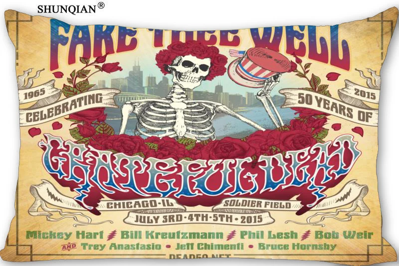 

Новое поступление, наволочка с надписью «grateful dead» на заказ, прямоугольная наволочка большего размера на заказ, Подарочный чехол для подушки с двух сторон
