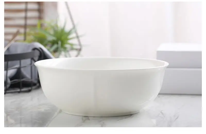 9 дюймов белая костяная фарфор Большая Керамическая сервировочная чаша для риса