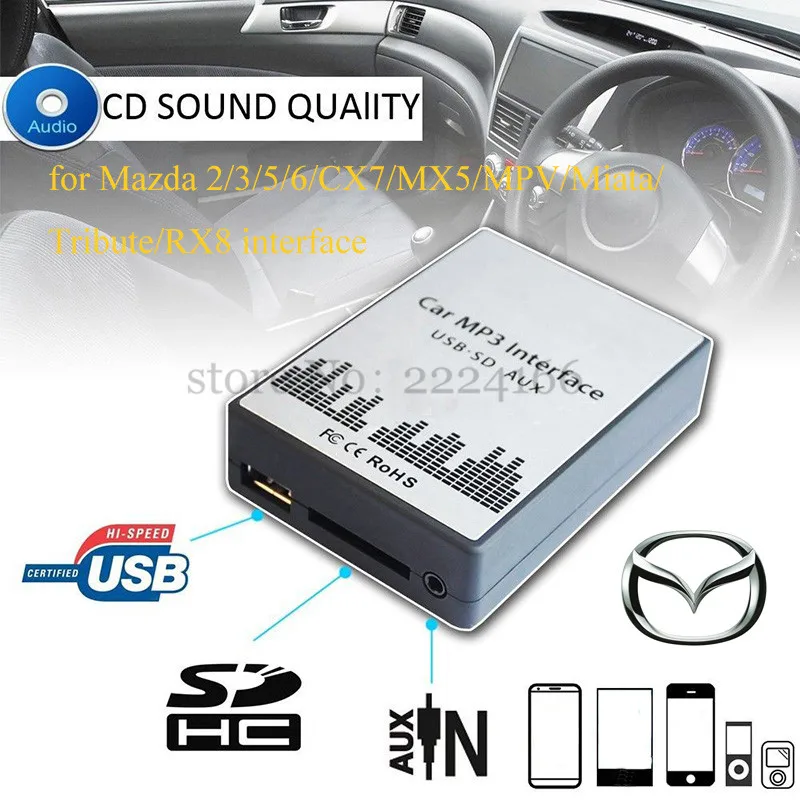 Lonleap Новый USB SD AUX Автомобильный Mp3 музыкальный адаптер cd чейнджер для Mazda 2 3 5 6 MX RX 8
