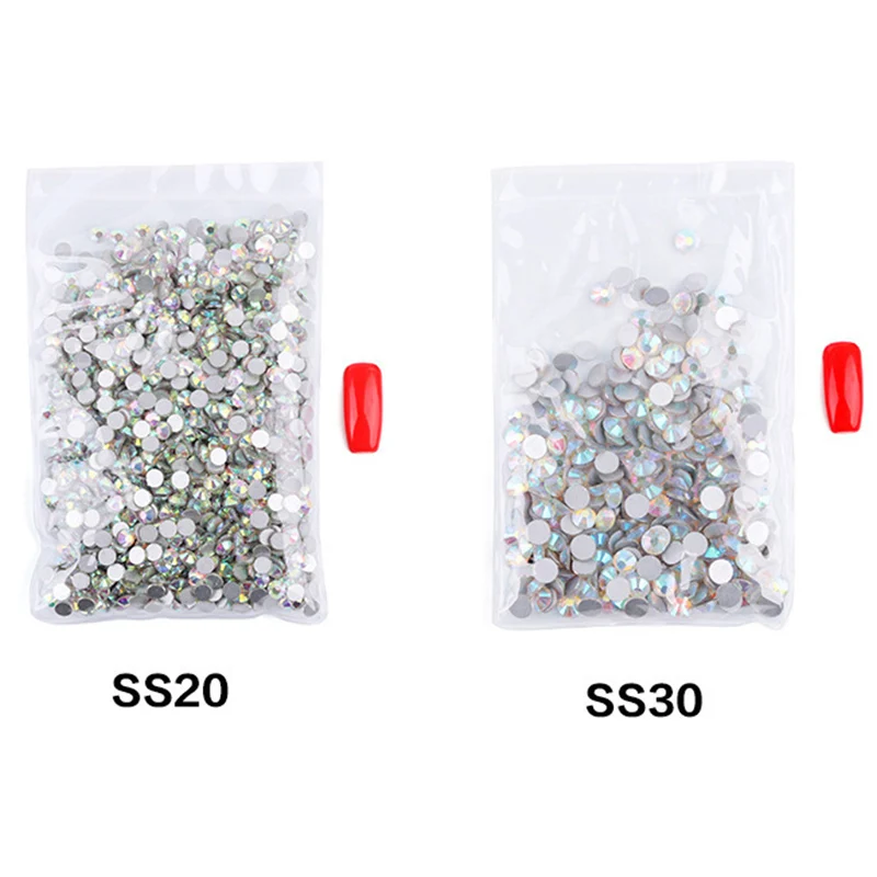 Высокий свет AAA rRhinestone Crystal AB Clear ss3 ss40 (1 3 мм 8 4 мм) Стразы без горячей фиксации с