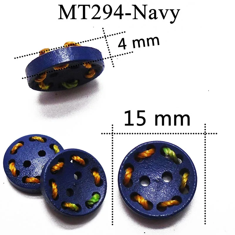 MT294-navy ZIEENE, 5 шт., 10 шт., 20 шт., 30 шт., разноцветные нитки, большие круглые деревянные пуговицы, сделай сам, для шитья, скрапбукинга, дерево для одежды, обуви - Цвет: MT294-navy