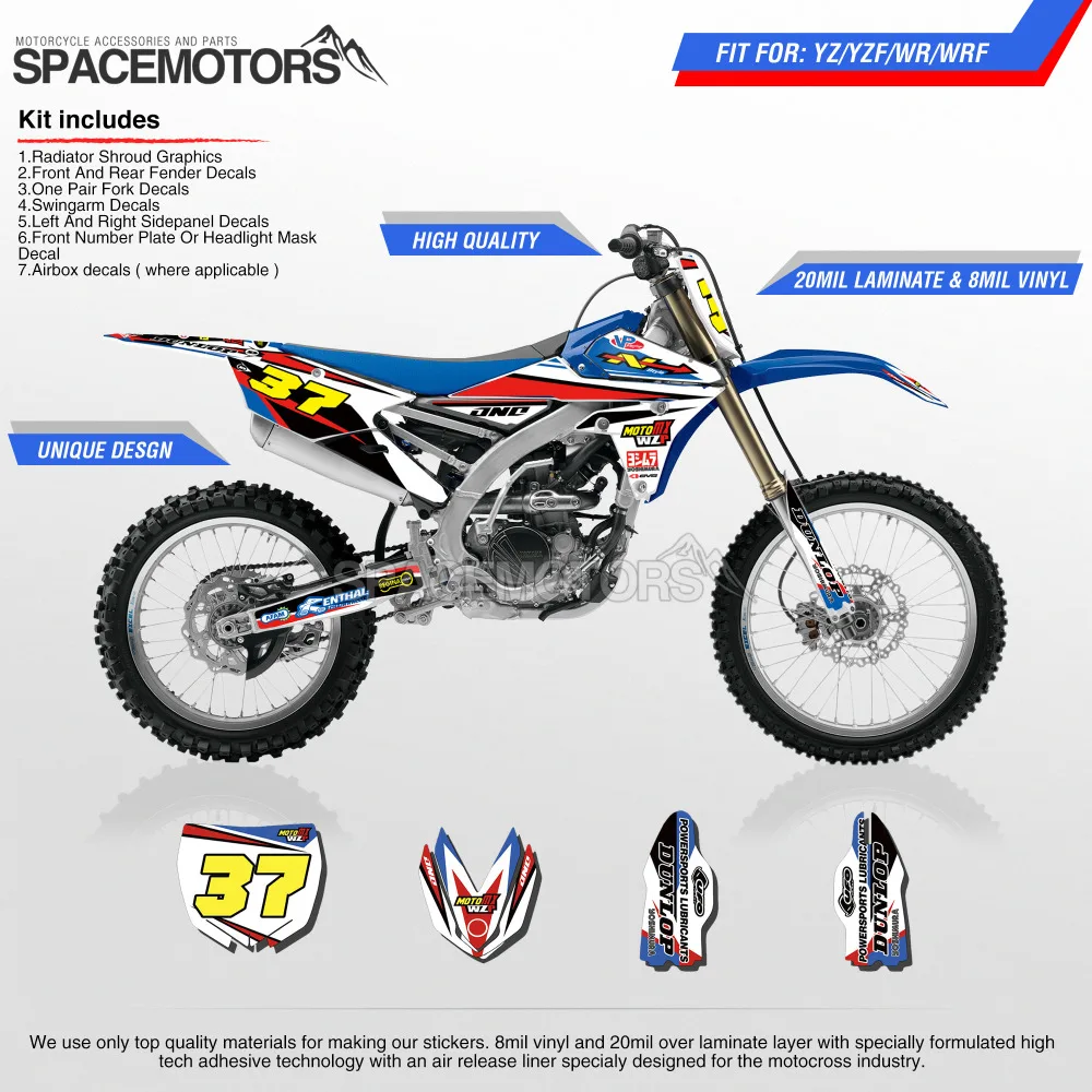 Комплект наклеек для видеокамеры YZF YZ WR WRF F X мотоцикла MX внедорожника 96-15 3M винил