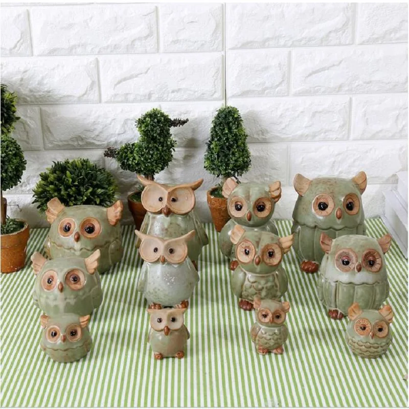 Vintage Home Decor Artesanato Ornaments Ceramic Decorative Manualidades Animal Owl Craft Wedding Gift 1PCS | Дом и сад