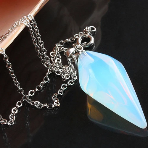 Горячие природного кварца шестиугольник Исцеление чакра рейки кулон цепи