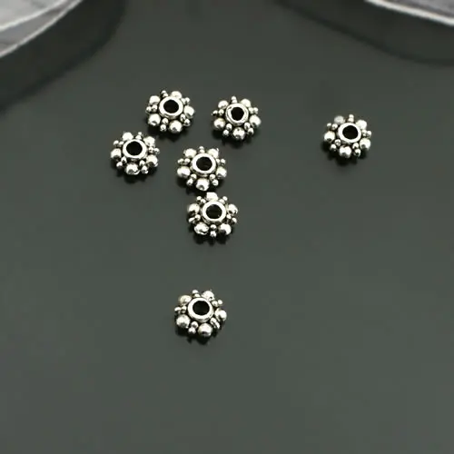 Antique Silver 26978) 100 шт 6 мм античный посеребренный цинковый сплав Снежинка бусины разделители бусины сделай сам ручной работы ювелирные изделия фурнитура Аксессуары - Цвет: Antique Silver