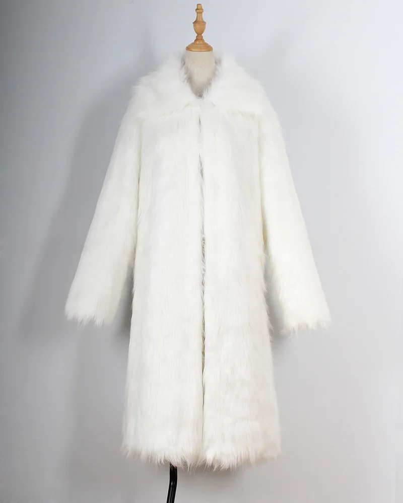 

Luxury Casual Winter Fur Coat Women 2019 Fashion Long Sleeve Jacket Coat Warm Loose Thick Medium Length Faux Fur Coat Outerwear