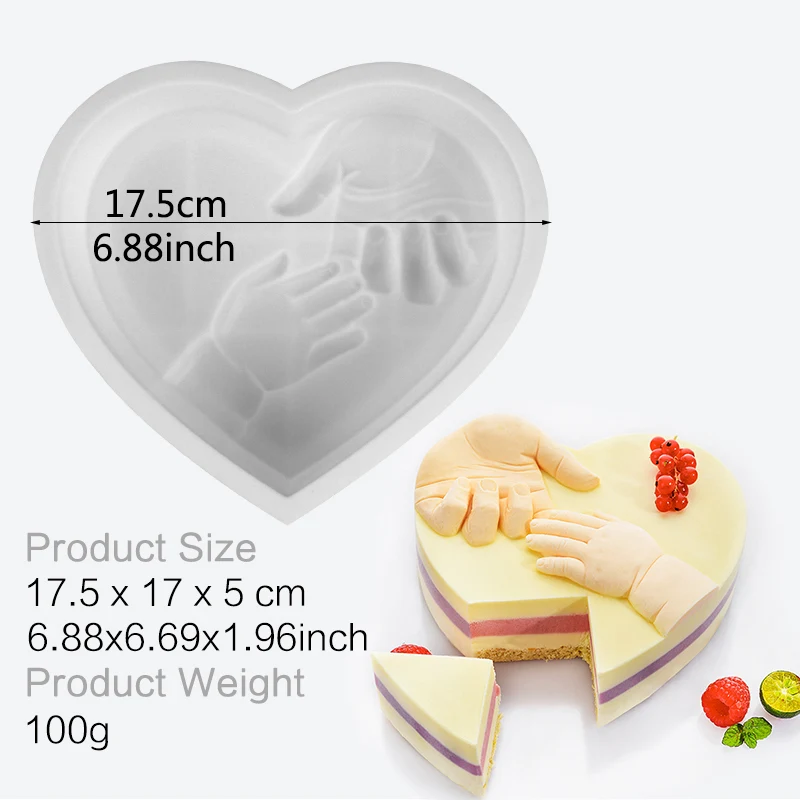 SILIKOLOVE, силиконовая форма в форме сердца, для маленьких ног, форма для торта, форма для выпечки, мусс, инструменты для украшения, аксессуары, не содержит бисфенол - Цвет: JSC2947