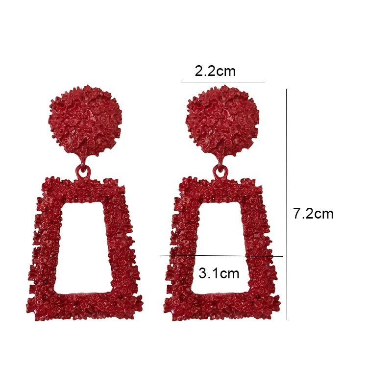 Женские металлические висячие серьги винтажные большие геометрические