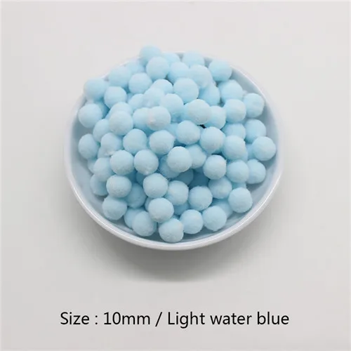 C 25 water blue Помпон 10 мм многоцветный мех плюшевый шар для поделок DIY мягкий Свадебный венок украшение дома Одежда для шитья на ткани игрушки аксессуары - Цвет: C 25 water blue