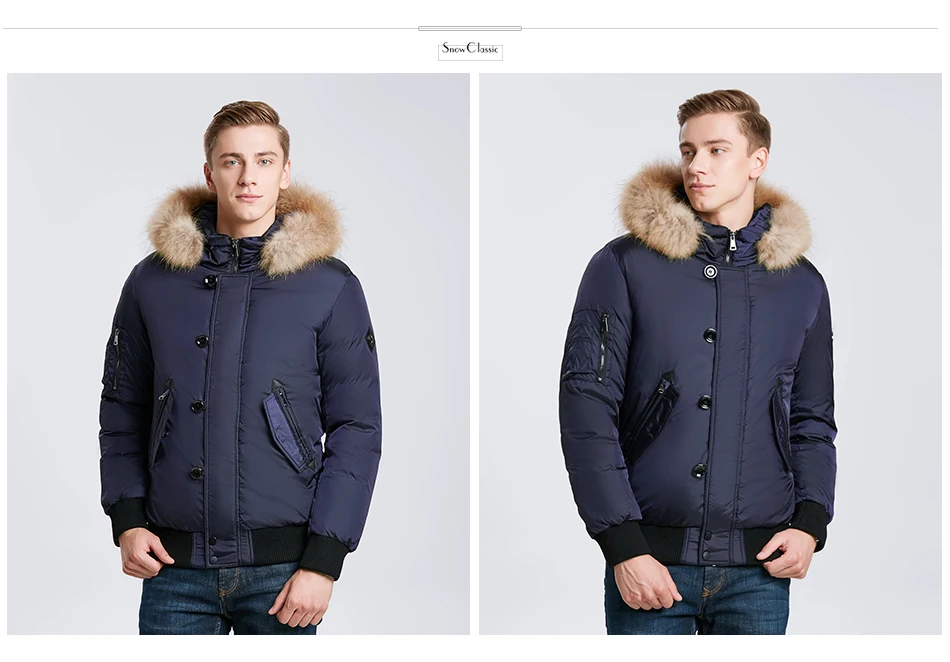 Snowclassic зимние мужские куртки для волос сгущающие теплые модные деловые случайные портье секция больших ярдов ветра 17533