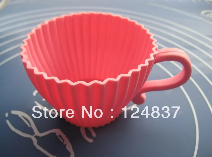 tea cup Silicone Mold Cake Decorating Cupcake Cups Muffin Cup DIY Baking mold lovely Jelly pudding bake |