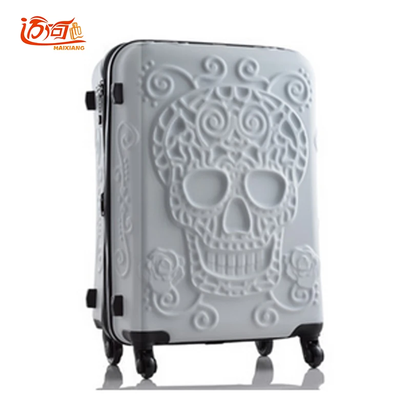 2018 20 24 28 дюймов череп Чемодан Неломающийся Rolling Водонепроницаемый Carry On Travel Pc + abs