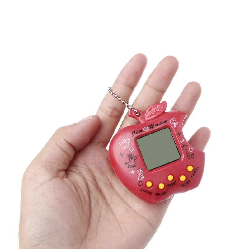 Lcd Виртуальная Цифровая Pet электронная игровая машина игрушка в форме яблока с брелком