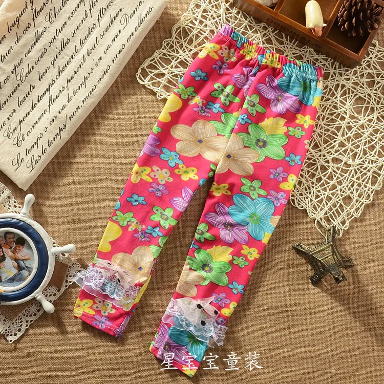 wholesale 2014 autumn children's clothing girls pants skinny stretch leggings Korean children Slim Leggings nine | Мать и ребенок