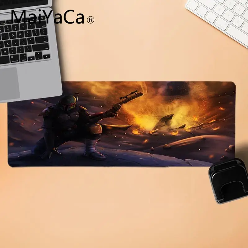 MaiYaCa Звездные Войны Боба Фетт прочный резиновый коврик для мыши геймерский игровой коврик для клавиатуры компьютерный планшет аниме мышь коврик для мыши - Цвет: Lock Edge 30x80cm
