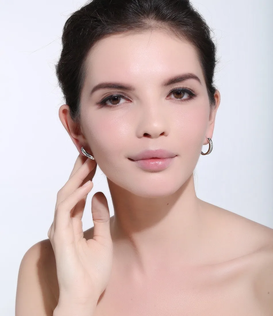 ORSA JEWELS новые модные серьги шампанского золотого и серебряного цвета, цирконий простой элемент, женские серьги круглые для женщин OME34