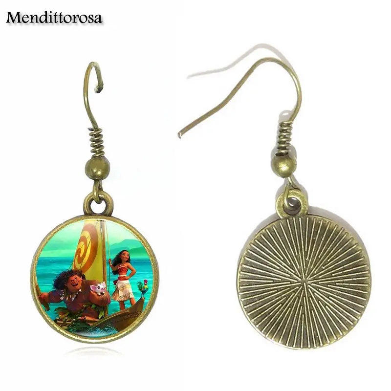 Модные серьги-клипсы Mendittorosa из фильма Моана для женщин и девушек ручной работы