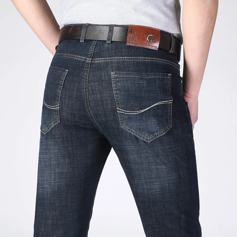 Новинка мужские джинсы Стрейчевые брендовые Мужские повседневные Прямые