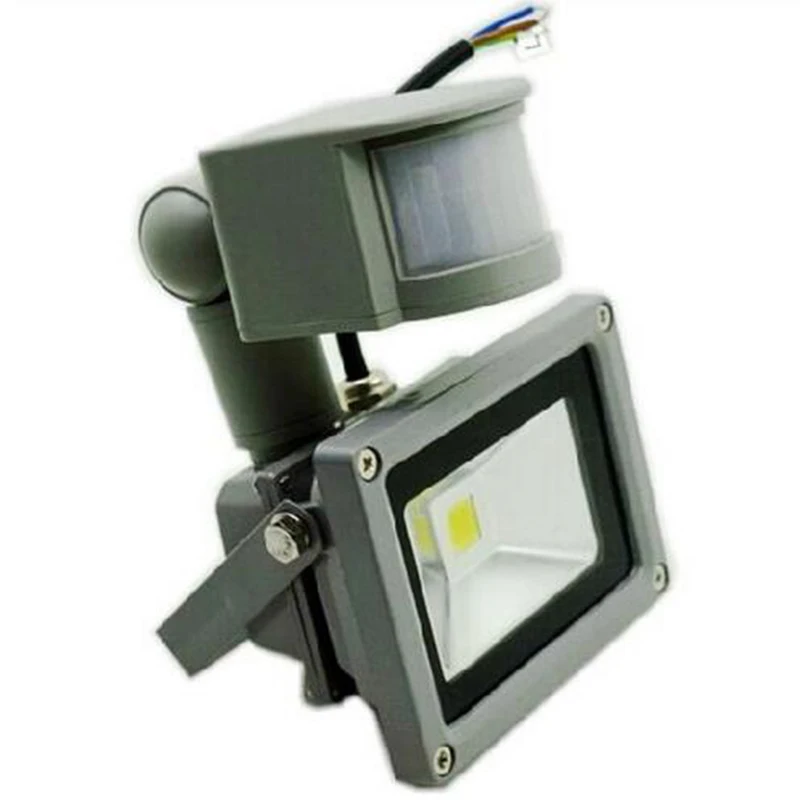 Светодиодный прожектор светильник 10 Вт открытый buitenlamp ПИР светодиодный уличный прожектор с датчиком движения flutlicht IP65 потолочные светильник индукции AC/DC 12V