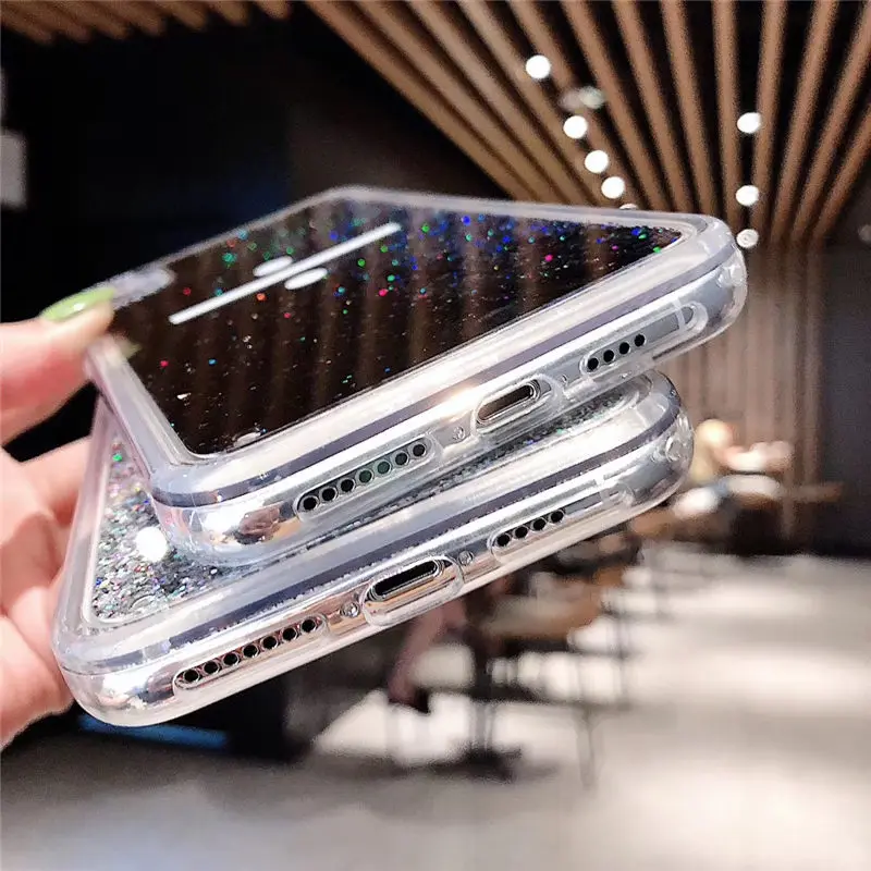 Блестящий зыбучий песочный Жидкий чехол для iPhonex XS XR XSMAX задняя крышка