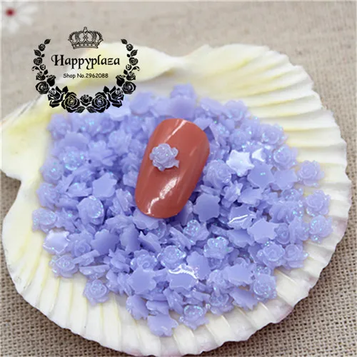 purple 500pcs 500 шт 5 мм красный/розовый/белый/фиолетовый/синий полимерный Блестящий маленький цветок плоский с оборота Кабошон DIY Ювелирные изделия/ремесло/украшение ногтей - Цвет: purple 500pcs