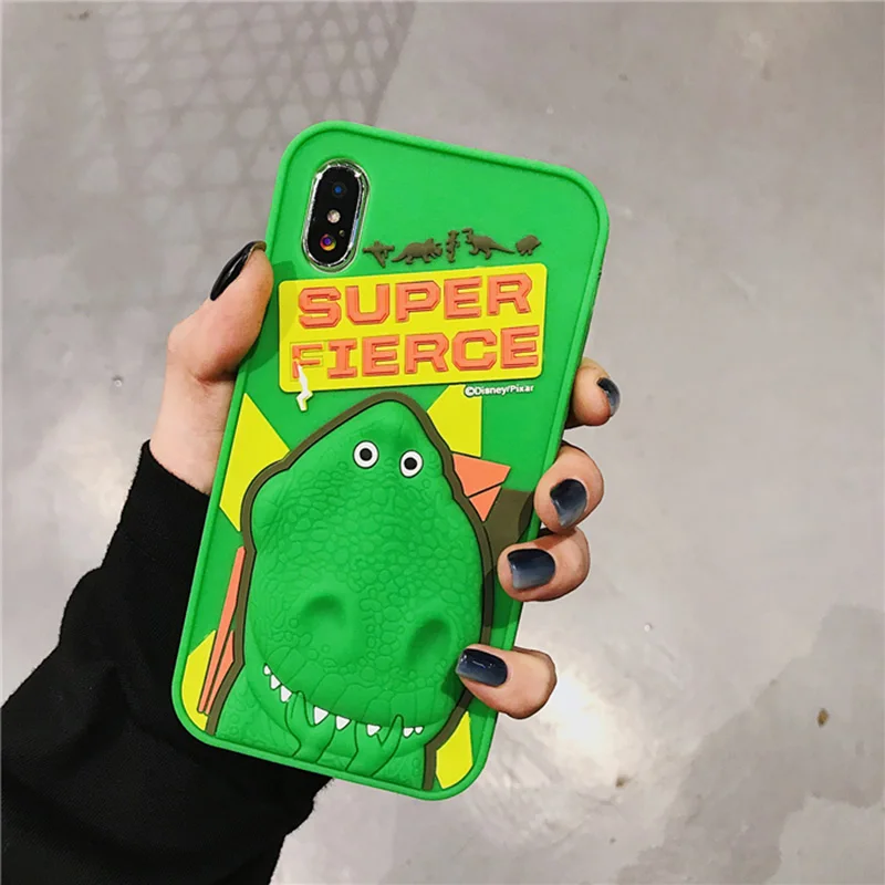 Зеленые динозавры для iPhone Xs XR Max Чехол мобильного телефона iPhone6s 7 8 плюс Adorkable