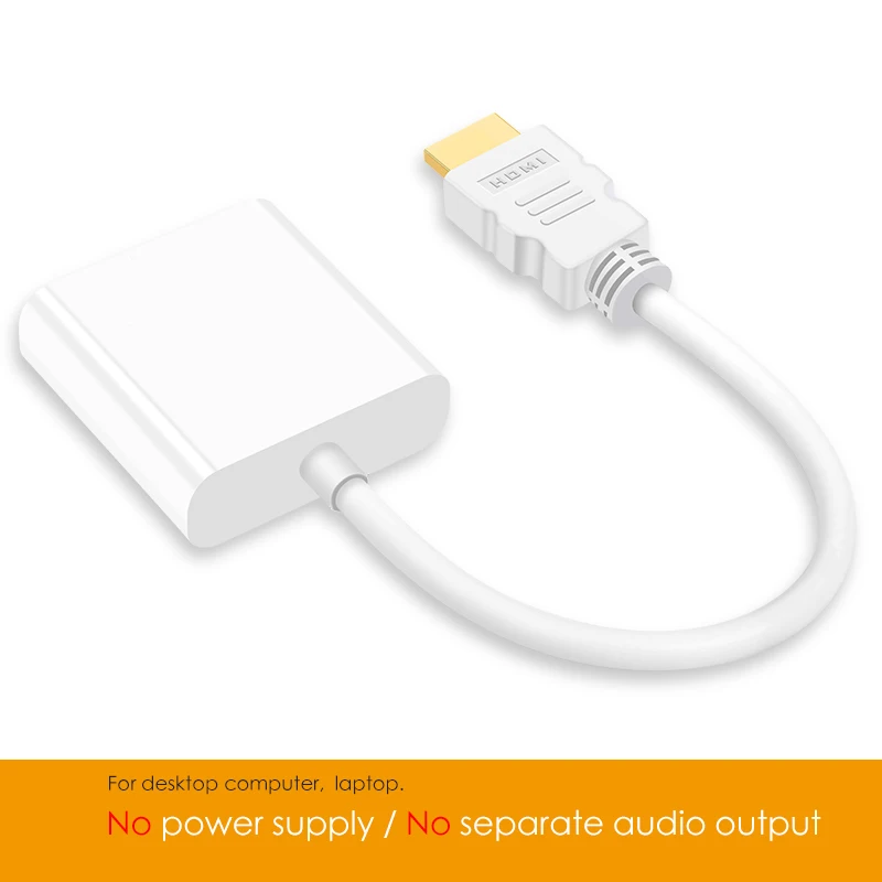 White-001 SUPTEC HDMI в VGA адаптер конвертер 1080P цифро-аналоговый видео аудио адаптер для PS4 ТВ коробка ноутбук к ПК экран ТВ проектор - Цвет: White-001